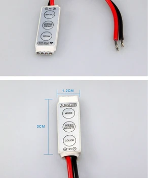 LED Dimmer Heledust Reguleerida Töötleja DC12V-24V Mini 3Keys Kontrolli Ühte Värvi Led Valgus Kodu pult