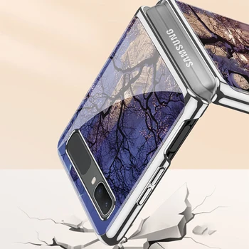 Z Klapp Funda Case for Samsung Galaxy Z Klapp 5G Lumi Öösel Puu Muster Katmine Karastatud Klaasist Coque Telefoni Juhul Katta