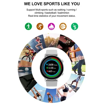 Smart Vaadata Meeste ja Naiste Südame Löögisageduse, vererõhu Monitor 1.3 tolline 360*360 Full Screen Touch Veekindel Fitness Sport Smartwatch