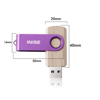 50tk/palju vaba custom logo Puidust USB flash drive pen juhi puiduhake pendrive 4GB 8GB 16GB, 32GB mälu pulga pulm Kingitus