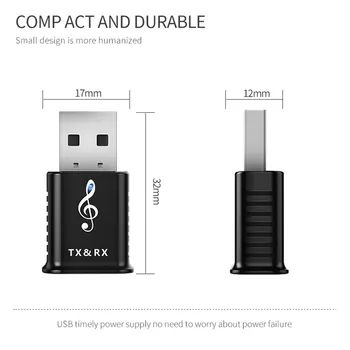 USB-Bluetooth-ühilduva 5.0 Audio-Saatja-Vastuvõtja 3,5 mm AUX Traadita Muusika Adapter TV PC Auto Kõlariga Peakomplekt