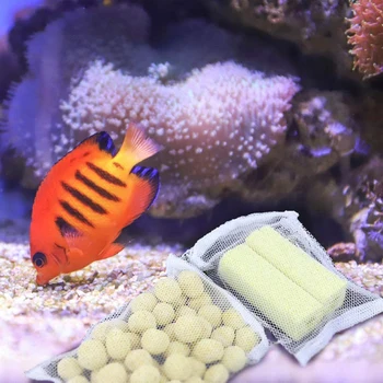 40 Tükki Aquarium Filter Kotid Meedia Võrgusilma Filter Kotid Lukuga jaoks Süsi Pelletized Eemaldada, Valge ja Must