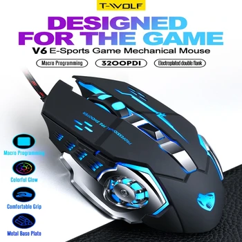 Tri-color USB-Kaabel-LED Taustavalgustusega Sülearvuti Gamer Klaviatuur, Hiir Combo Optiline Pro 6 Nupud 3200 DPI Gaming Mouse