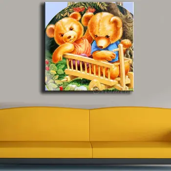 Kunagi Hetk, Cartoon Diamond Maali Teddy Bear Täis Puurida Square Pilte Home Design Lapsed Toaline Soe Teenetemärgi 5L1602