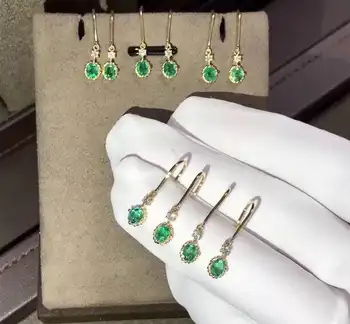 Looduslik Reaalne Emerald Hõbe Kõrvarõngad, 925 Sterling Hõbe Trahvi Elegantsed Ehted Naistele, Kõrvarõngas