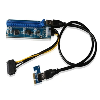 PCI-E PCIE Adapter Juhatuse PCI-E 1X kuni 16X USB3.0 pikendusjuhe Pildi PCIE Adapter Kaardi Bitcoin Litecoin Minu 60cm