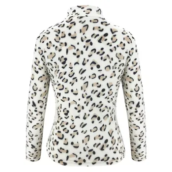 Trendikas Naiste riided tõmblukk leopard printida Vabaaja Dressipluus Daamid püstkaelusega Pika Varrukaga Pullover Topid ühte tükki