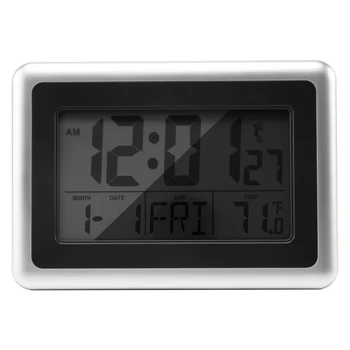 Aatomi Digital Wall Clock, Suur Lcd Ekraan, Akuga, Siseruumide Temperatuuri, Kalender, Tabel Seistes, Kordus Ilma Bac