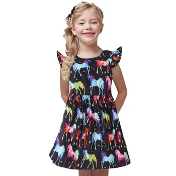 Tüdrukud Rannas Kleit 2020 Laste Kawaii Dinosaurus Prindi Kleit Tüdruk ristimine kleit suknie damskie letnie Beebi Vestido Rosa abiye
