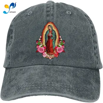 Virgen De Guadalupe Neitsi Maarja Lilled Unisex Pehme Casquette Ühise Põllumajanduspoliitika Vintage Reguleeritav Baseball Caps Sügav Tumelilla