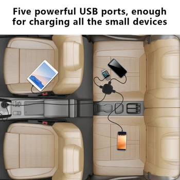 3.1 5 USB autolaadija koos Splittery Universaalne Telefoni Car-Charger Samsung S10 S9 Plus S8 iPhone XS X 7 8 Plus Tablett