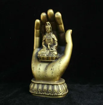 Hiina Budismi Messing Kwan-Guan yin Yin Boddhisattva Jumalanna Buddha Käsi Kuju