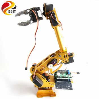 SZDOIT 8DOF Metallist robotkäsi 8 Telg Mehaaniline Käsi Koos Gripper Kit ABB Industrial Robot Mudeli 360 kraadi Pöörlev Alus Mootorid