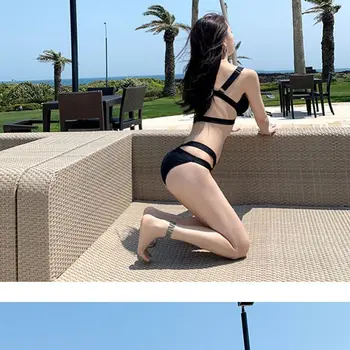 2021 Naiste Sexy Bikini Set Sidemega Daamid Beach Kanda Brasiilia Suvel Ujumine Ülikond Naiste Kõrge Lõigatud Buiquini Komplekt