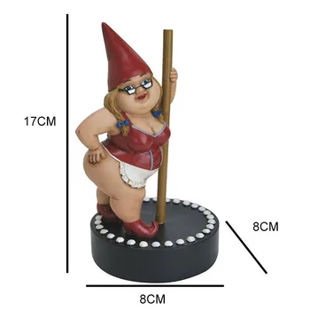 Aed Pole Tantsimine Gnome Vaik Gnome Kuju Indoor/Outdoor Skulptuur Terrass, Hoovis või Muru 17cm SDF-LAEVA