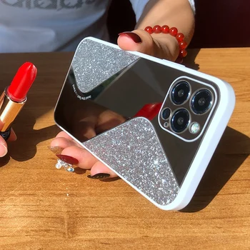 Bling Sära Meik Peegel Telefon Case For iPhone 12 11 Pro MAX Mini X XS XR 8 7 Plus SE 2 2020 Luksus Silikoon-Põrutuskindel Kate