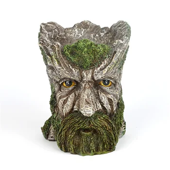 Mehe Nägu puutüvi Pot Treeman Lill Planter Roheline Habe Dekoratiivsed Vaik lillepotis Aed Taim L9
