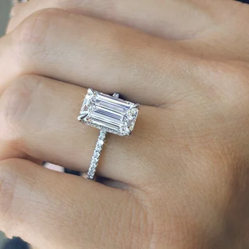Ansamblid Rõngad Komplekti Naistele S925 Sterling Silver Simuleeritud Teemant Sõrmus Pruudi Pulmas Kaasamine Trahvi Ehteid Luksus Tarvikud