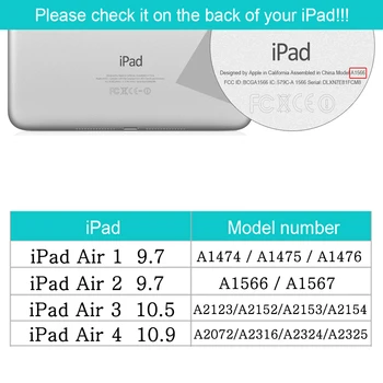 Juhul iPad Õhu 1 2 3 4 9.7 10.5 10.9 2. 3th 4. Põlvkonna Fundas PU Nahk Seista Klapp Coque Auto Wake Magada Smart Cover capa