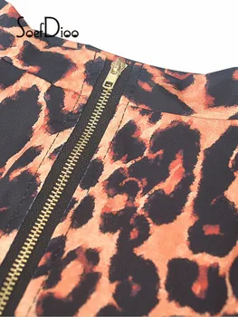 Soefdioo Leopard Printida Varrukateta Lukuga Lõhik Bodycon Kleit Naiste Fashion Streetwear Suvel 2021 Ööklubi Partei Maxi Kleit