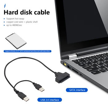 Kõva Juht Adapter Toetab 2.5 Tolli Välise USB 2.0 SATA 7 15 Pin Adapter Kaabel 2,5 tolline Sülearvuti HDD SSD