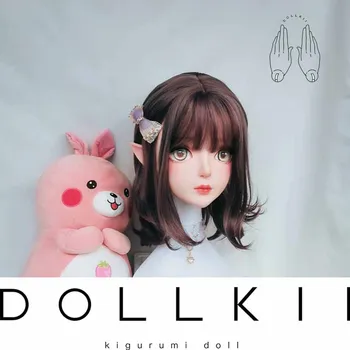 (DOLLKII-B) Top Kvaliteetse Käsitöö Naiste Tüdruk Vaik Poole Pea Cosplay Jaapani Roll Mängida BJD Kigurumi Mask Crossdresser Nukk Mask