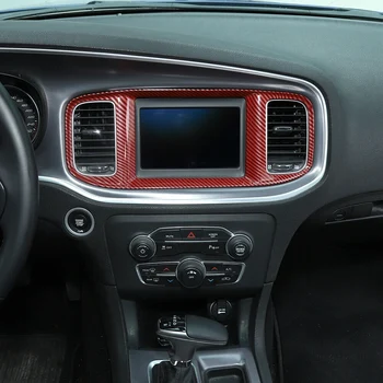Süsinikkiust Punane Interjöör Navigatsiooni Raami Kaas Sisekujundus jaoks Dodge Charger-2021
