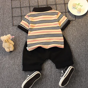 2021 T-Särgid ja Põlve Pikkusega Püksid Baby Boy Vabaaja Komplekt 2TK Must-whtie Triibud Suvel Rannas Lapsed Riided Määrata Lapse YE04231