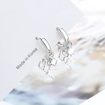 Dreamhonor Korea Fashion 925 Sterling Silver Star Võlu Klipp Kõrvarõngad Avaldus Kõrvarõngad Naiste Ehted