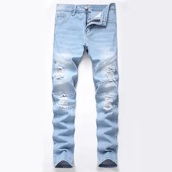 Augu Teksad Meeste Euroopa ja Ameerika Pikad Teksad, Püksid, Hele Sinine Jeans Meeste Püksid