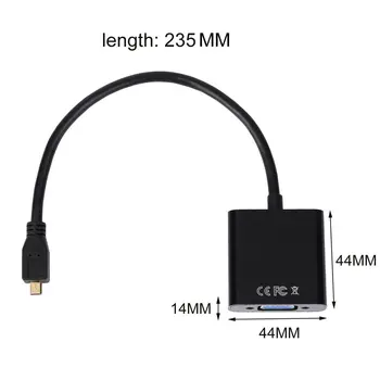 Professionaalset 1080P Micro HDMI to VGA Female Video Kaabel-Converter-Adapter PC-Sülearvuti Must