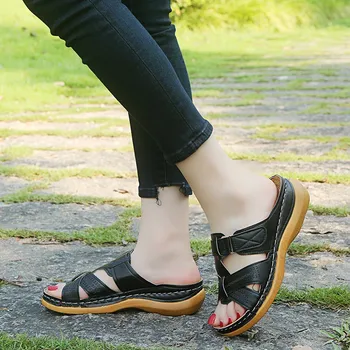 Naiste Sandaalid 2021 Ortopeediliste Sussid Korrektor Jalgsi Sandaalid Avatud Varvas Suvel Vintage Kingad Madala Kontsaga Naiste Platvorm Kingad