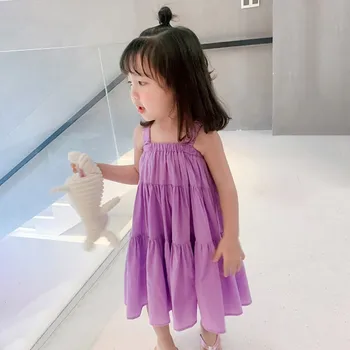 Laste Korea Versiooni Suspender Seelik Suvel Tüdruk, Uus Vabaaja Seelik Riietuda Lahti Rannas Seelik Tahked Värvi Kostüüm