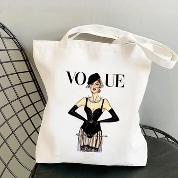 Mood 2021 Shopper Kuninganna Vogue Trükitud Kott naiste Harajuku shopper käekott tüdruk Õla ostukott Lady Lõuend Kott