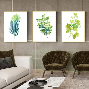 Akvarell Roheline Taim Plakat Ja Printimine Lõuendile Maali Pildid Seinale Klassikalised Dekoratiivsed Home Decor Obrazy