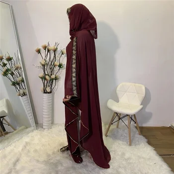 Naised seal kaftan Abaya Dubai Türgi Hijab Moslemi Kleit Islami Riided Abayas Naiste Õnnistatud CAF Rüü Djelaba Femme Marocain Alates