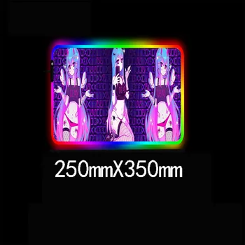 Moneko Anime Game Mouse Pad RGB-Mini Sülearvuti Klaviatuur Pad Lock Dsek Matt LED Värv Hele Mouse Pad XXL Gamer-Mängude Tarvikud