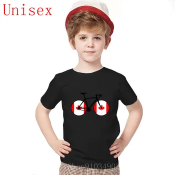 Kanada Lipu Jalgrattasõit T-Särk vectorized tüdrukute riided t-särk Cartoon Armas T-Särk, lühikese varrukaga t-särgid poistele laste riided