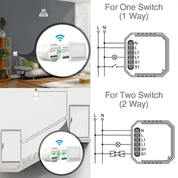 Uus Tuya Smart Mini 3 Smart Wifi Lüliti Moodul 3-Way Kontrolli Smart Home Interruptor Tööd Alexa Google ' i Kodu Smart Home