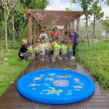Lapsed Splash Puista Esita Matt Naljakas Täispuhutav Suvel Sprinkler Splash Playmat Väljas Vee Mänguasi Lastele Poisid Tüdrukud 100cm