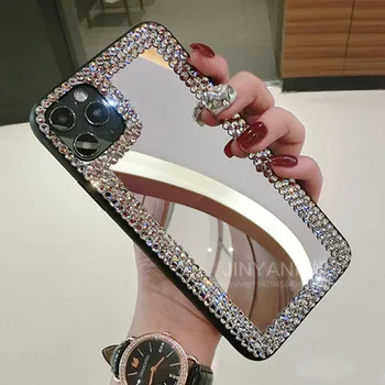 Luksus Mood teemant Glitter Bling Peegel telefon case for iphone 11 12 Pro Max XR X XS Max 6s 7 8 Plus tüdruk Meik peegli Kate