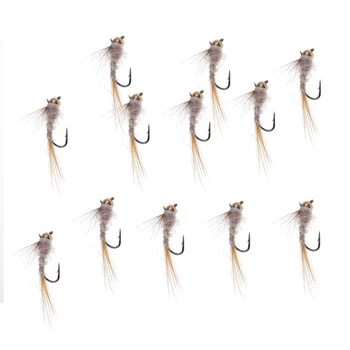 12 Tükki Wet Fly Messing, Kuldne Pea Forell, Harjus Kalapüügi Lendab Ostmisele Bead Head Nümf Simulatsiooni Putukate Meelitada Konks