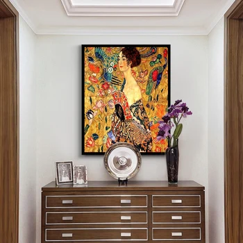 DIY Värvimine Paint Joonis Maalid, mille Fänn Gustav Klimt Pilte Abstraktsed Numbrid Naine Lõuend Ühes Tükis Euroopa Propüleen