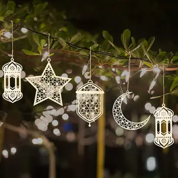 10tk/set Ramadan Eid Mubarak Puidust Käsitöö Kuu Tahvel Teenetemärkide Kodus Ripub Ornament Ripats Islami Moslemi Poole Tarvikud