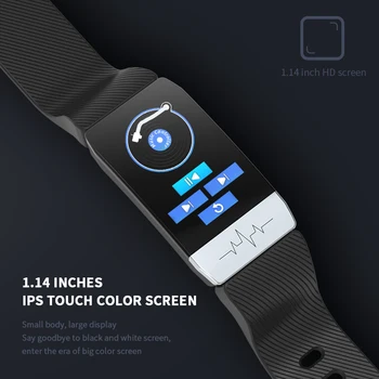 T1 Smart Watch kehatemperatuur EKG Fitness Vaata Südame Löögisageduse Monitor Muusika Kontrolli Sport Bänd Smartwatch iOS Android