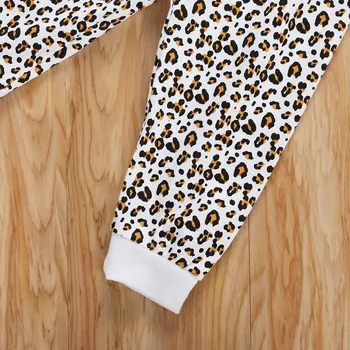 Kevadel BEEBI Tüdruku Pikkade varrukatega Püksid Sobivad Isiksuse Leopard Dressipluus ja Venivad Pikad Püksid 2TK Varustus 1-5T