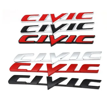 Honda Civic 3D Metallist Kroomitud Auto Kleebis, Logo Embleem Kleebised Tagumine Saba Pagasiruumi Kiri Logo Kaunistamiseks Auto Stiil Tarvikud