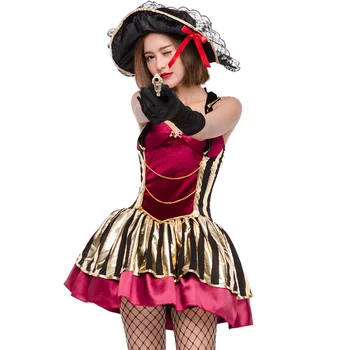 Naiste Halloween Euroopa Retro Aadlik Kostüümid Naine Piraat Cosplay Karneval Purim Paraad Etapp Näita Rolli Mängida Pool Kleit