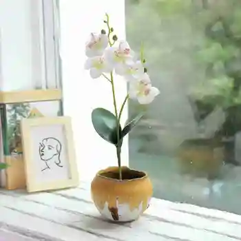 Kunstlik Tehis-Lill, Orhidee Phalaenopsis Siidist Lille Kimp Phalaenopsis DIY Pulm Kodu Kaunistamiseks tehislilled