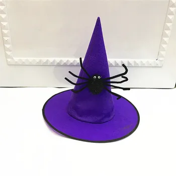 Halloween Müts Maskeraad Mittekootud Spider Wizard Hat Cosplay Rekvisiitide Wizard Hat Halloween Teenetemärgi